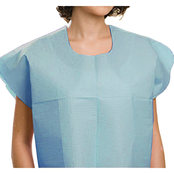 Exam Cape Blue One Size Fits Most Front / Back Opening Without Closure Unisex
