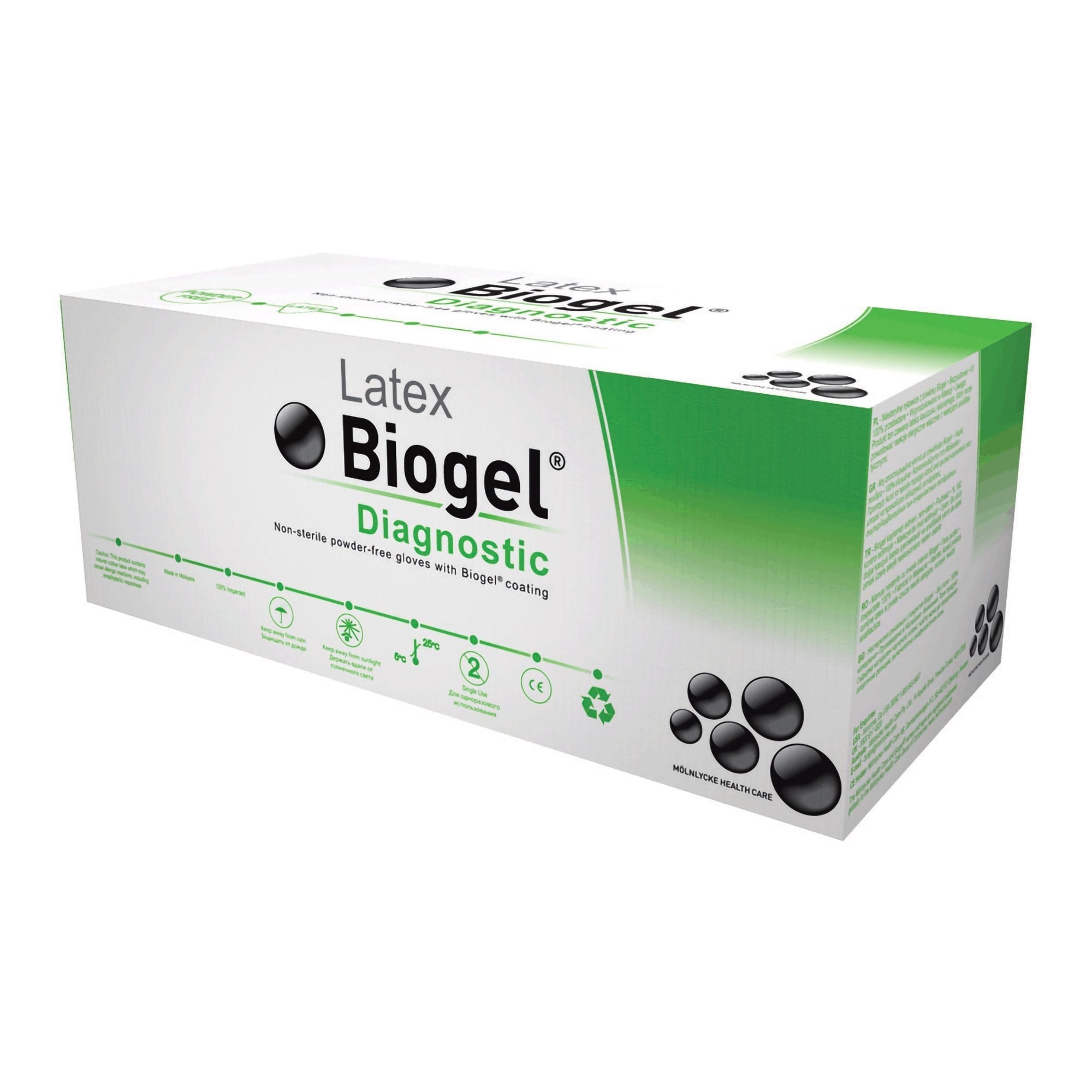 Exam Glove Biogel Diagnostic Size 7 NonSterile Latex Extended Cuff Length Micro Textured Straw Not Rated