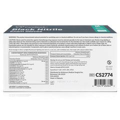 exam glove carestock medium nonsterile nitrile standard cuff length fully textured black not rated packaging type case