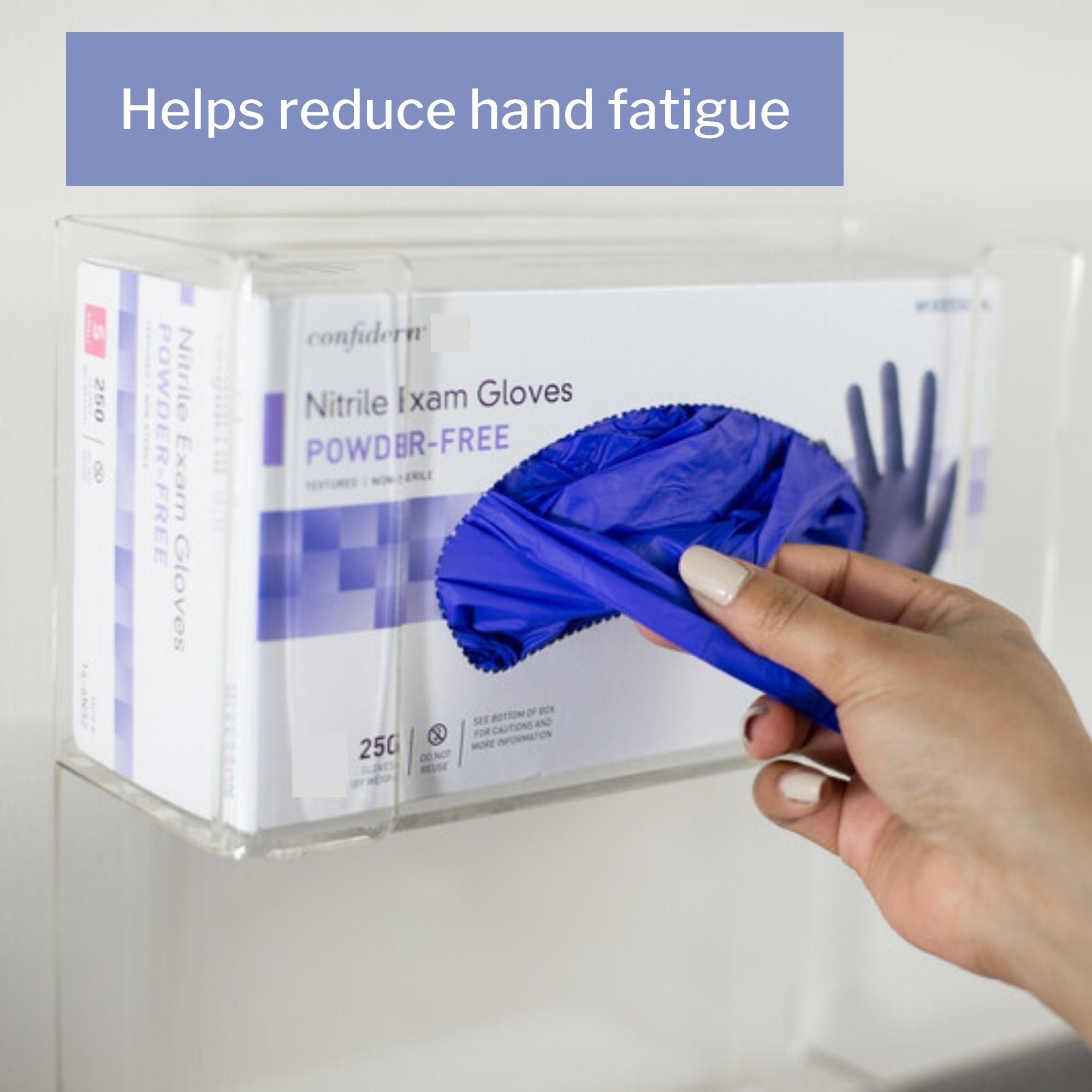 exam glove mckesson confiderm 3 5c medium nonsterile nitrile standard cuff length textured fingertips blue chemo tested packaging type box