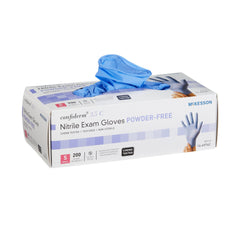 Exam Glove McKesson Confiderm 3.5C Small NonSterile Nitrile Standard Cuff Length Textured Fingertips Blue Chemo Tested