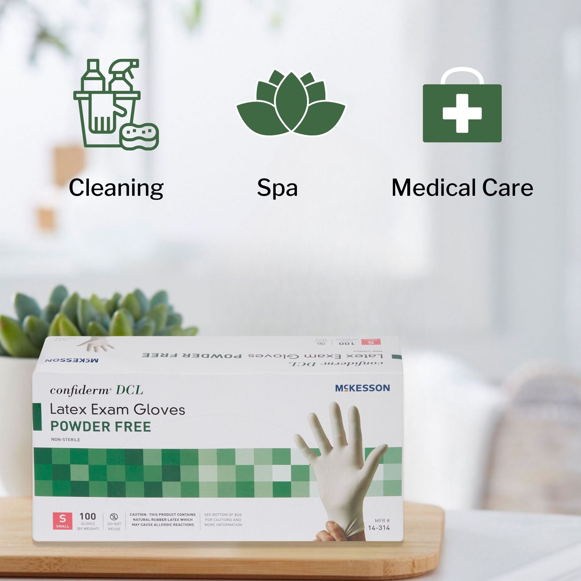 exam glove mckesson confiderm small nonsterile latex standard cuff length smooth ivory not rated packaging type box