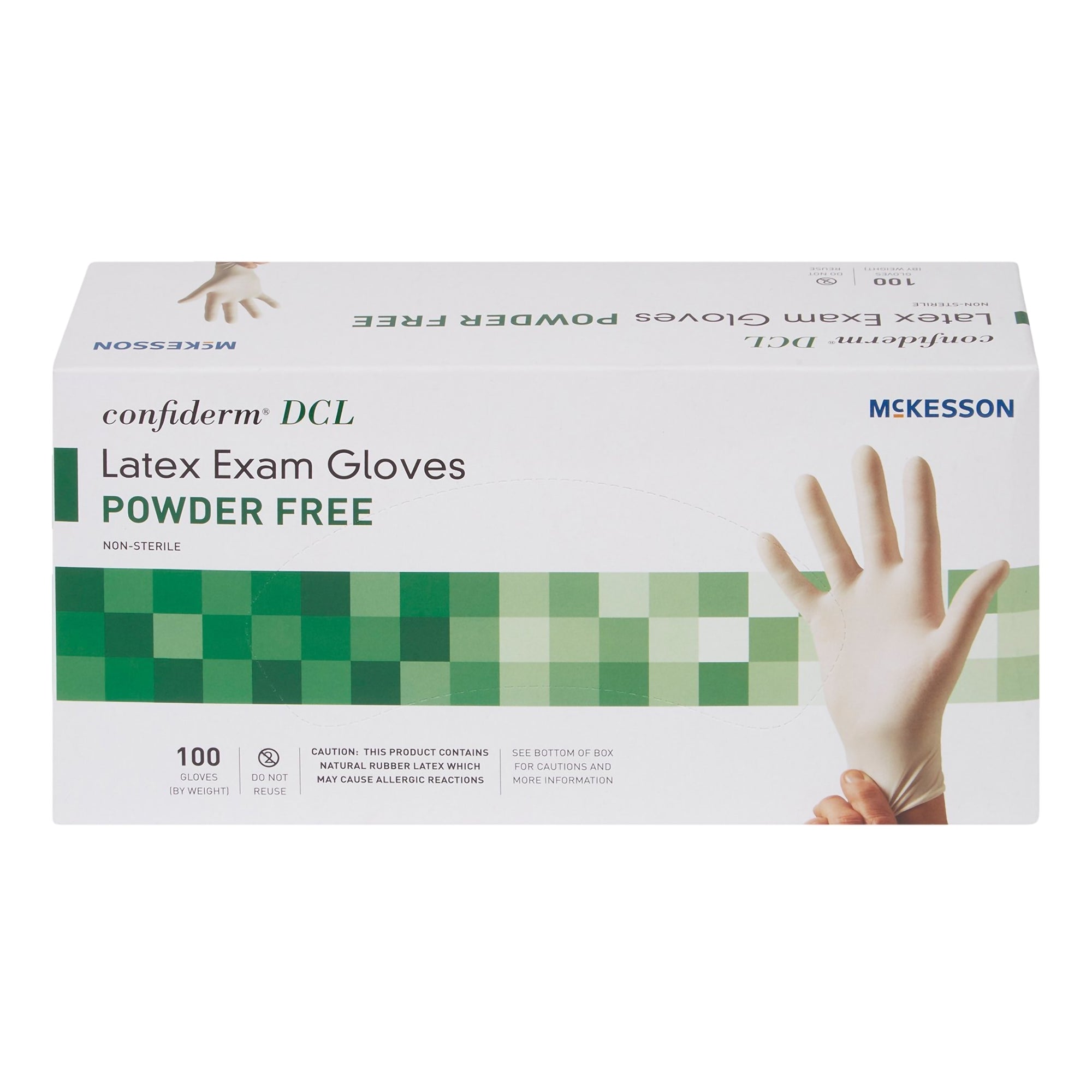 exam glove mckesson confiderm x large nonsterile latex standard cuff length smooth ivory not rated packaging type box
