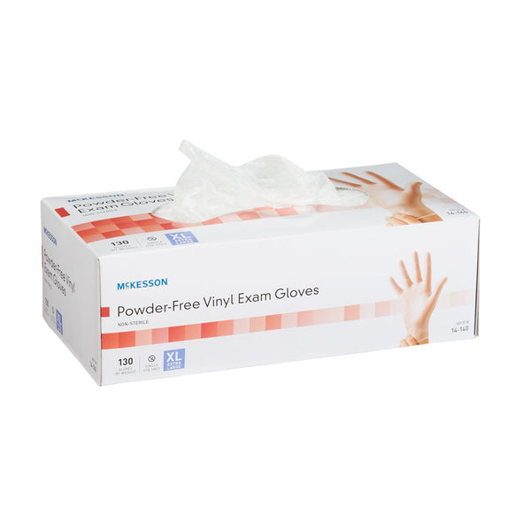 Exam Glove McKesson X Large NonSterile Vinyl Standard Cuff Length Smooth Clear Not Rated