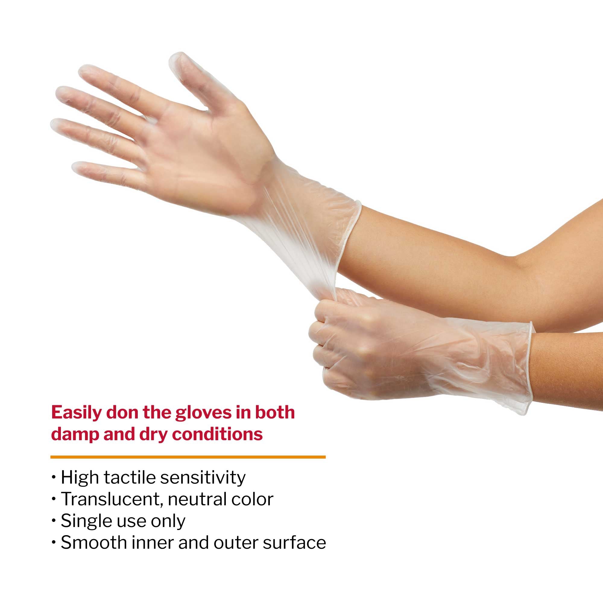 exam glove mckesson x small nonsterile vinyl standard cuff length smooth clear not rated packaging type box