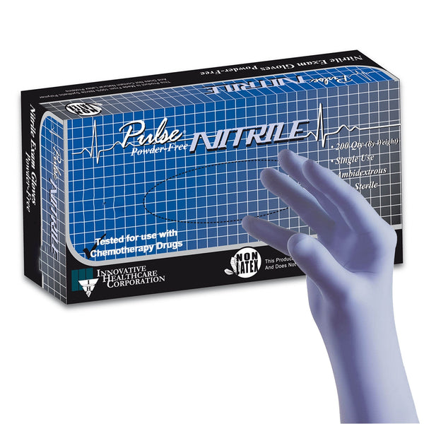 Exam Glove Pulse Nitrile 2X Large NonSterile Nitrile Standard Cuff Length Textured Fingertips Aqua Blue Chemo Tested / Fentanyl Tested