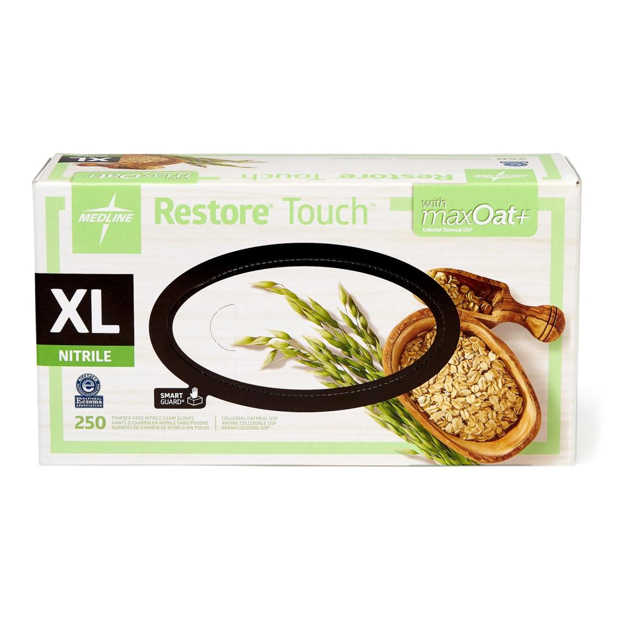 Exam Glove Restore Touch X Large NonSterile Nitrile Standard Cuff Length Textured Fingertips Green Chemo Tested
