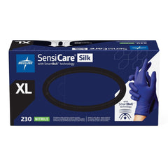 Exam Glove SensiCare Silk X Large NonSterile Nitrile Standard Cuff Length Textured Fingertips Dark Blue Chemo Tested