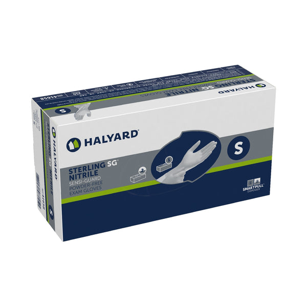 Exam Glove STERLING SG Small NonSterile Nitrile Standard Cuff Length Textured Fingertips Silver Chemo Tested