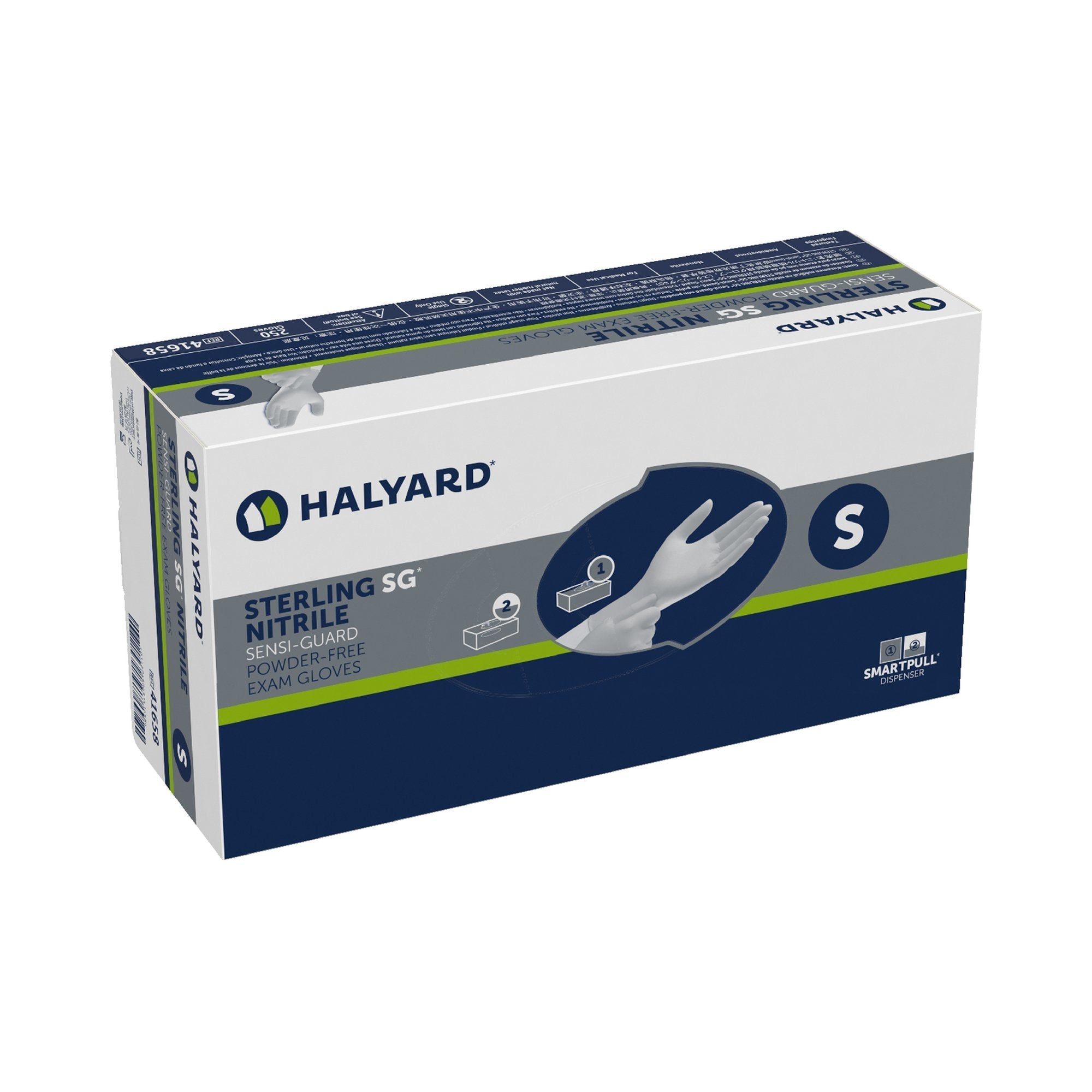 Exam Glove STERLING SG Small NonSterile Nitrile Standard Cuff Length Textured Fingertips Silver Chemo Tested