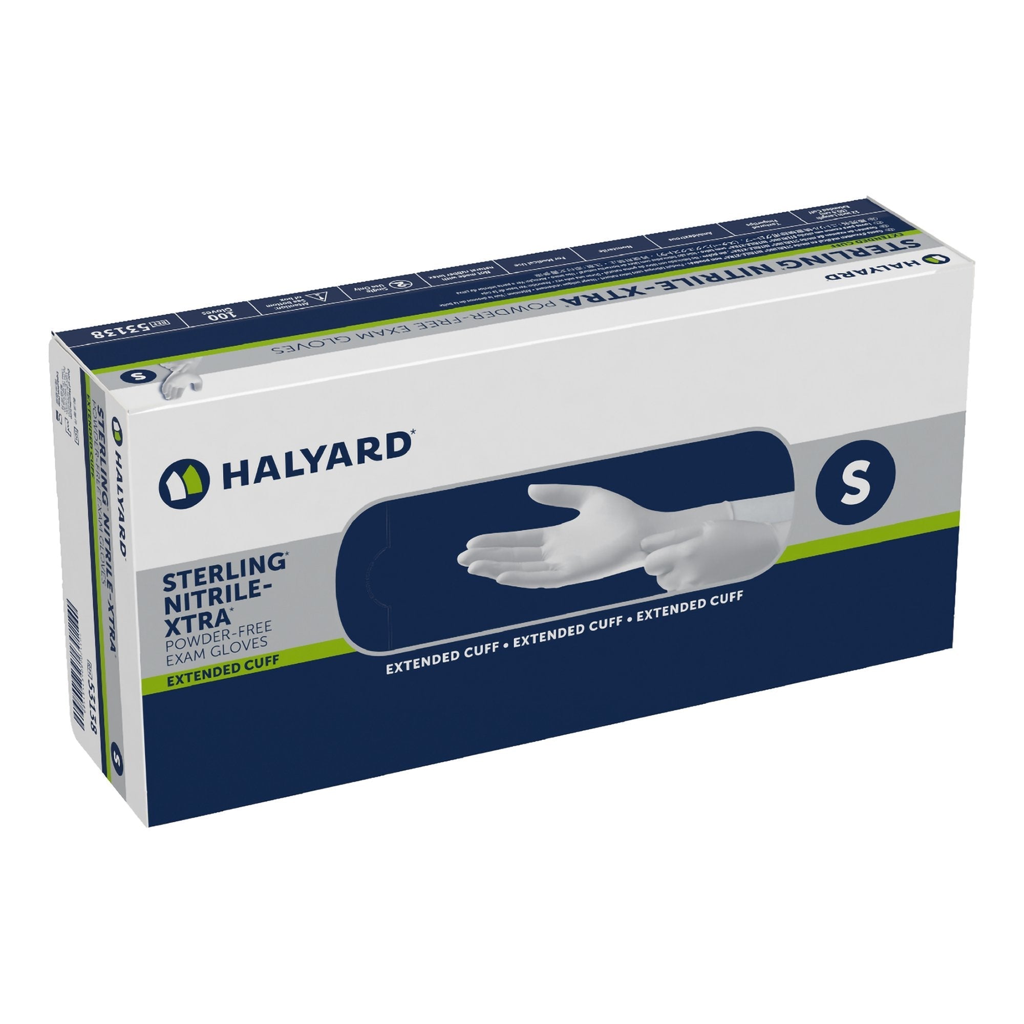 Exam Glove STERLING XTRA Small NonSterile Nitrile Extended Cuff Length Textured Fingertips Gray Chemo Tested