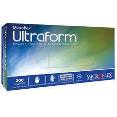 Exam Glove Ultraform Medium NonSterile Nitrile Standard Cuff Length Textured Fingertips Blue Not Rated