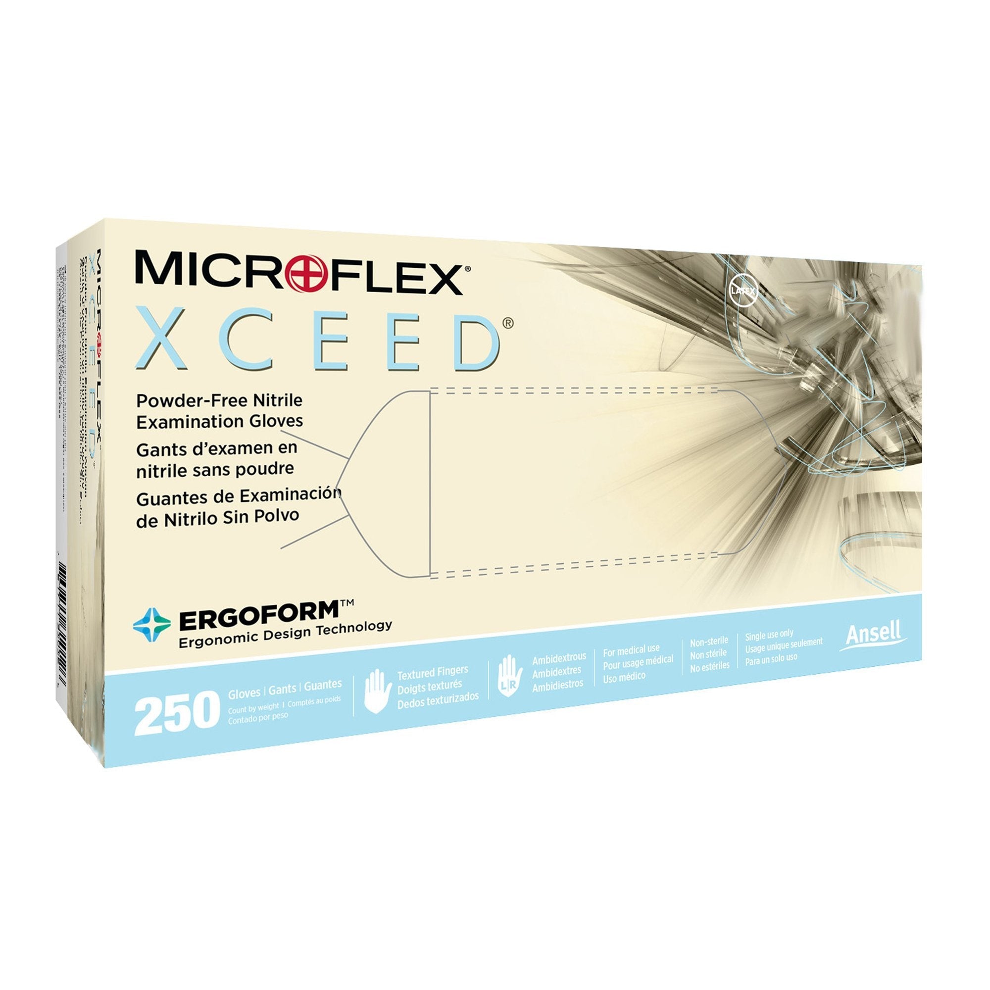 Exam Glove XCEED X Small NonSterile Nitrile Standard Cuff Length Textured Fingertips Blue Not Rated