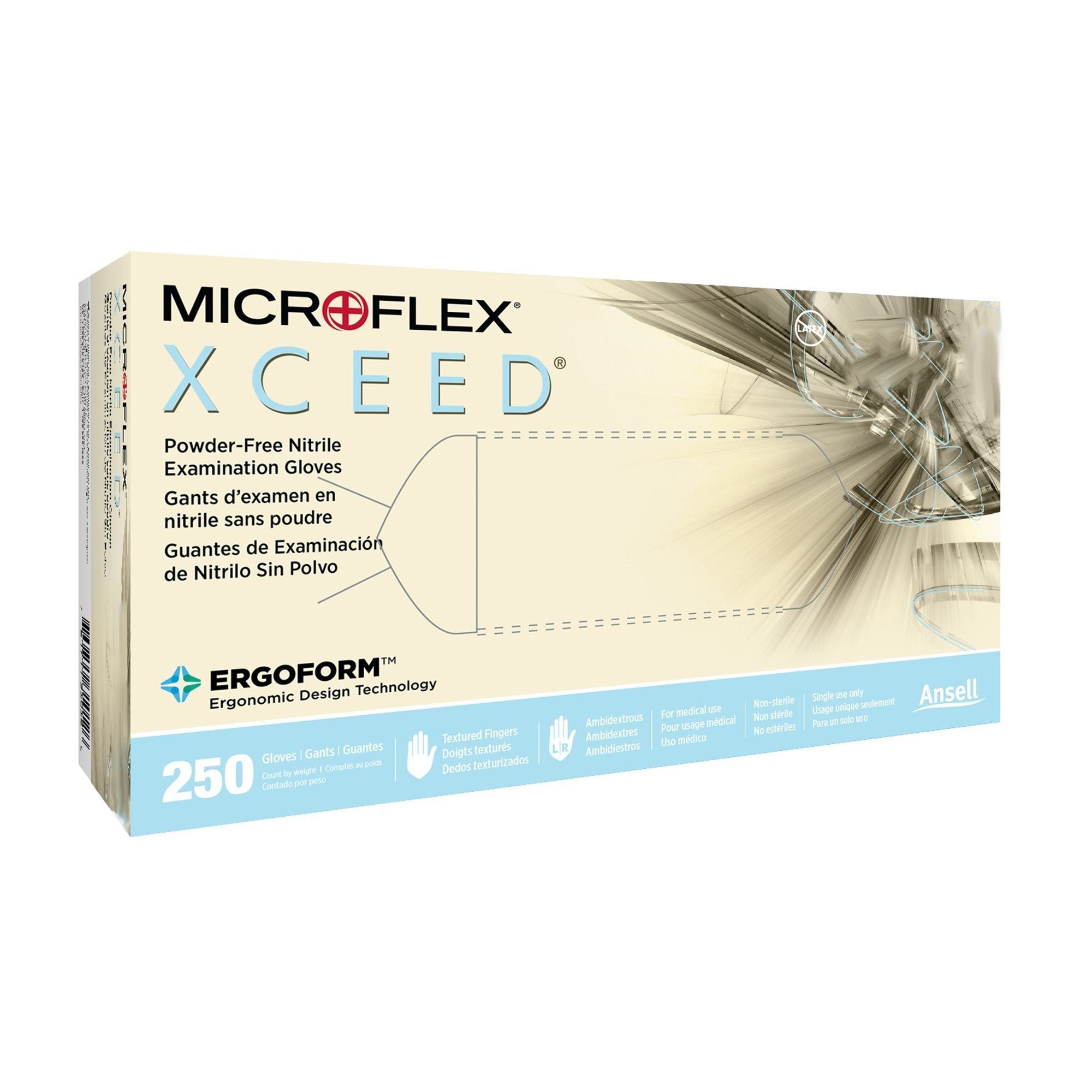 Exam Glove XCEED Large NonSterile Nitrile Standard Cuff Length Textured Fingertips Blue Not Rated