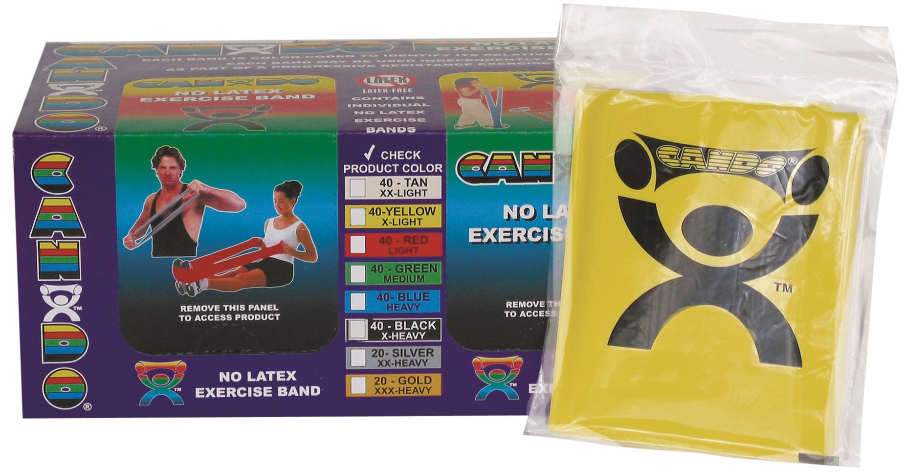 Exercise Resistance Band CanDo Yellow 5 Inch X 4 Foot X Light Resistance