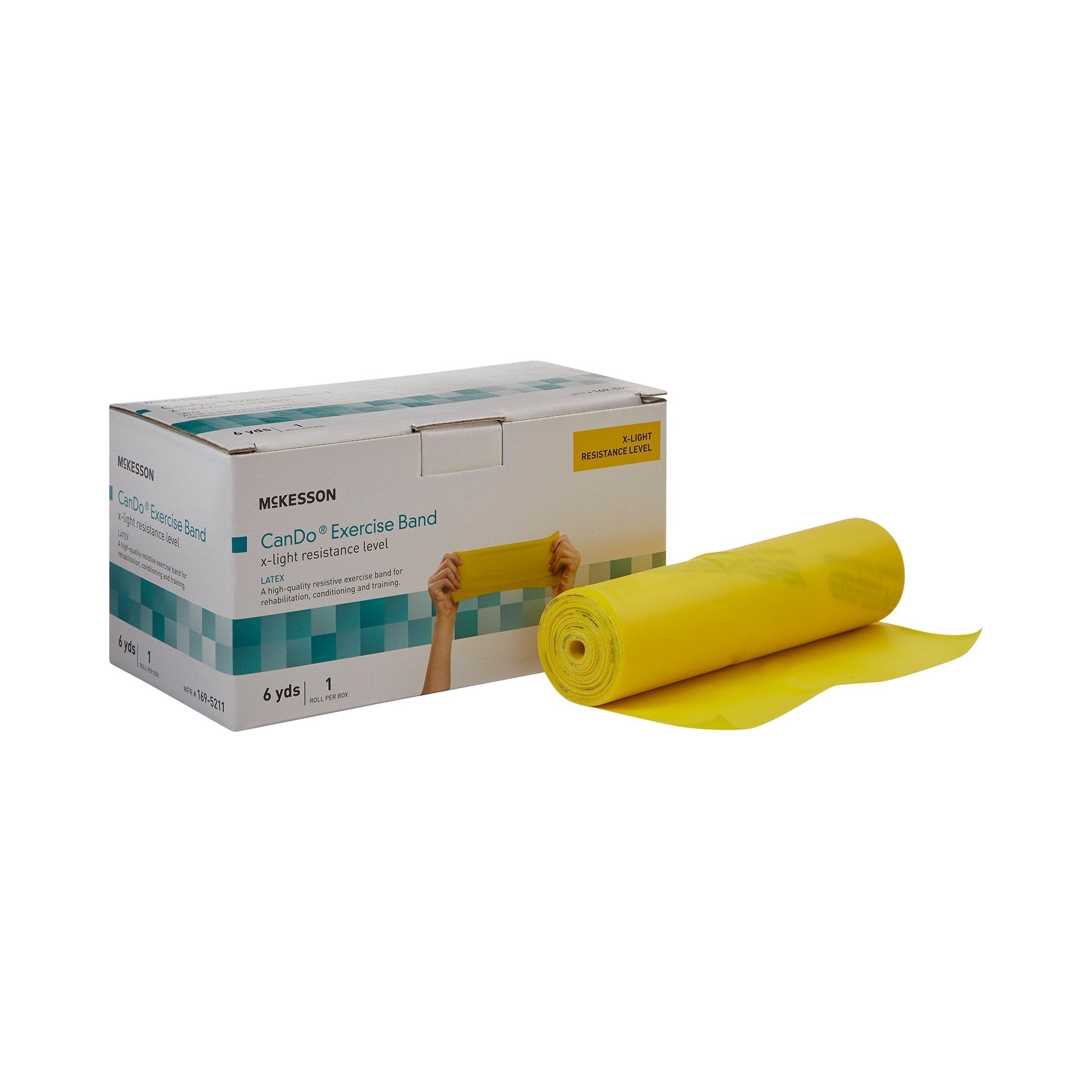 Exercise Resistance Band McKesson CanDo Yellow 5 Inch X 6 Yard X Light Resistance