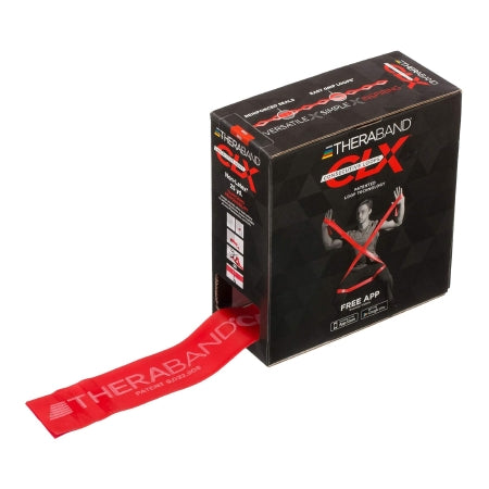exercise resistance band with loops theraband clx consecutive loops red 4 inch x 5 foot medium resistance