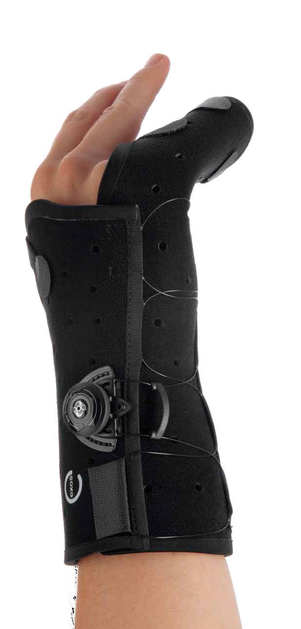 Boxer Fracture Brace Exos Thermoformable Polymer Right Hand Black Medium