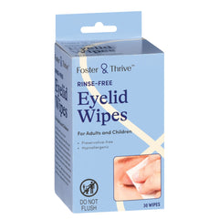 eyelid cleanser foster thrive 30 per box wipe packaging type box