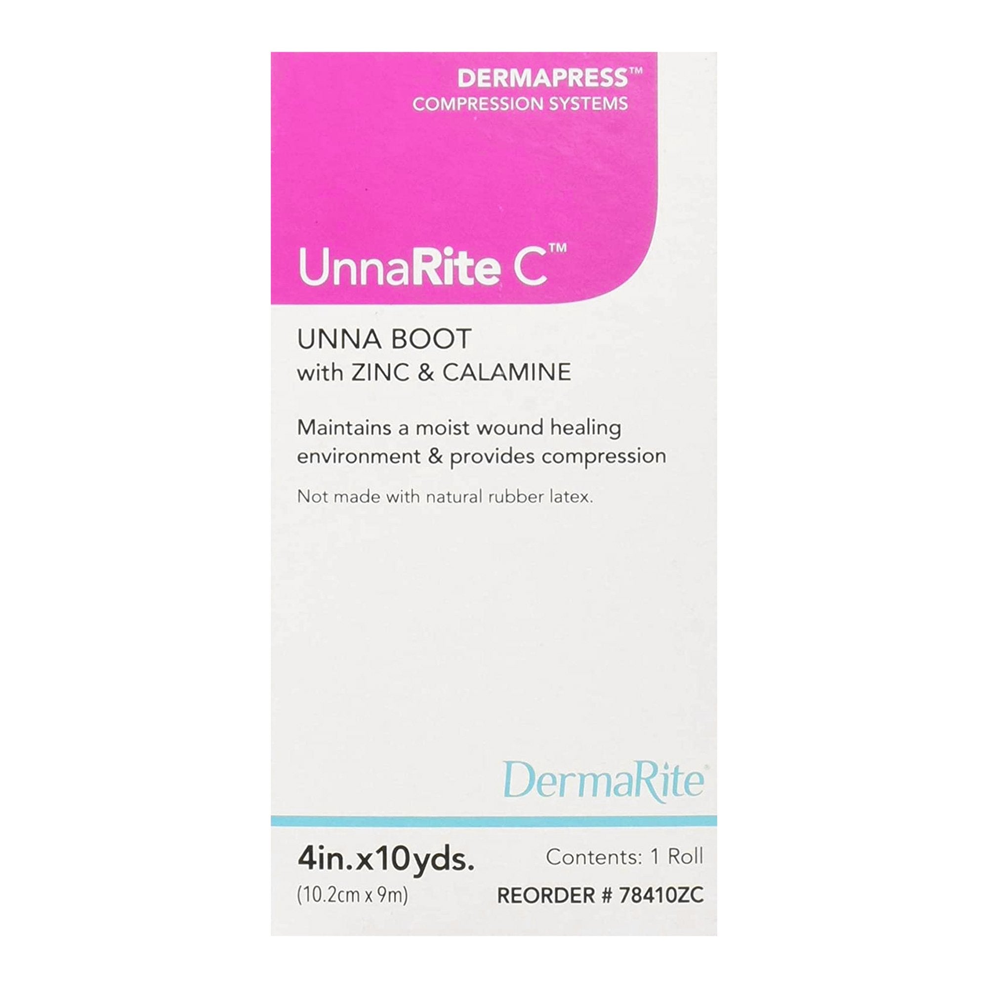 Unna Boot UnnaRite C Zinc Oxide / Calamine 4 Inch X 10 Yard, Packaging Type- Box