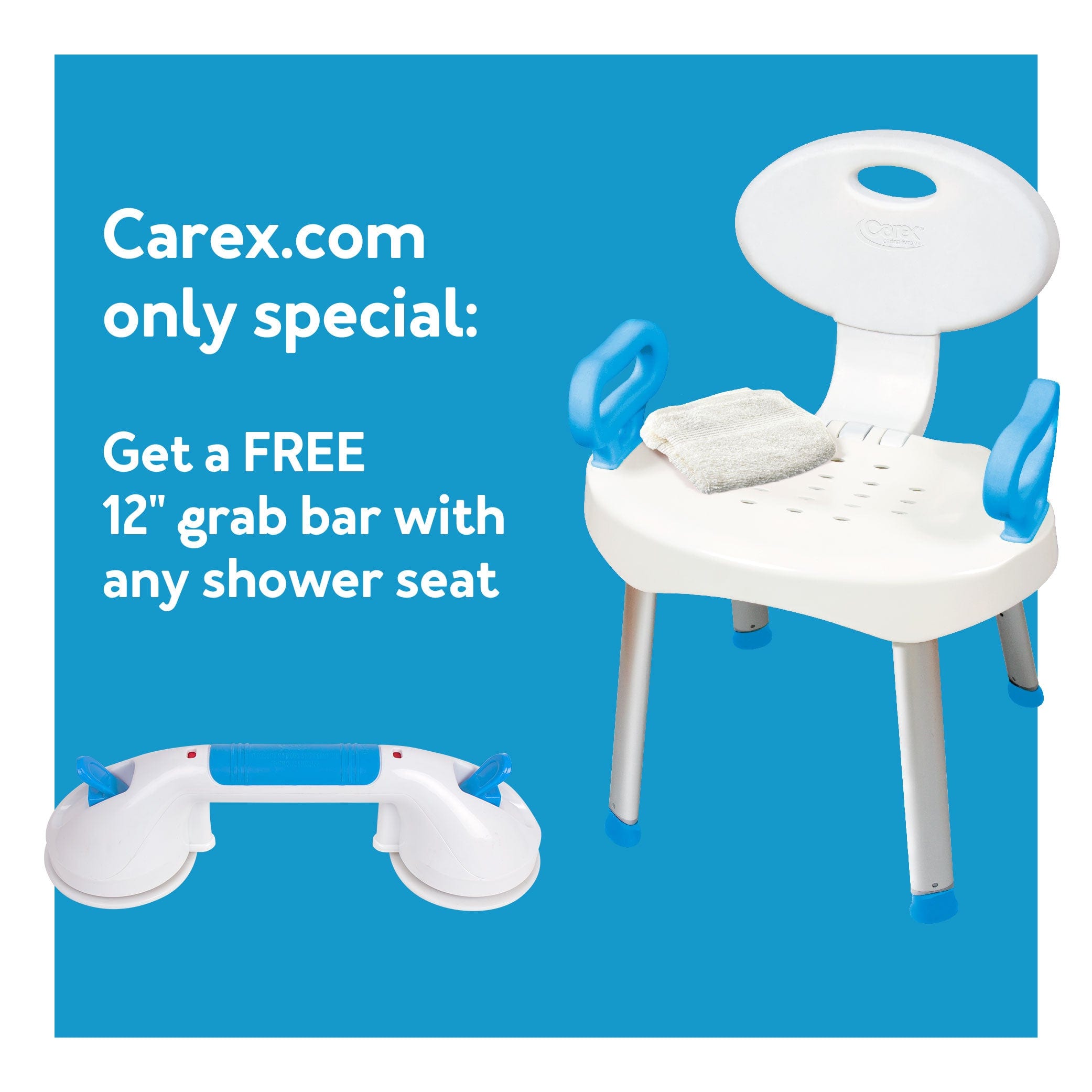 ez bath and shower seat with handles carex