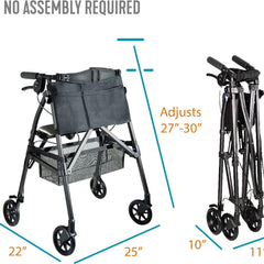 ez fold n go rollator cobalt blue each
