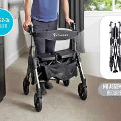 ez fold n go rollator hd black walnut