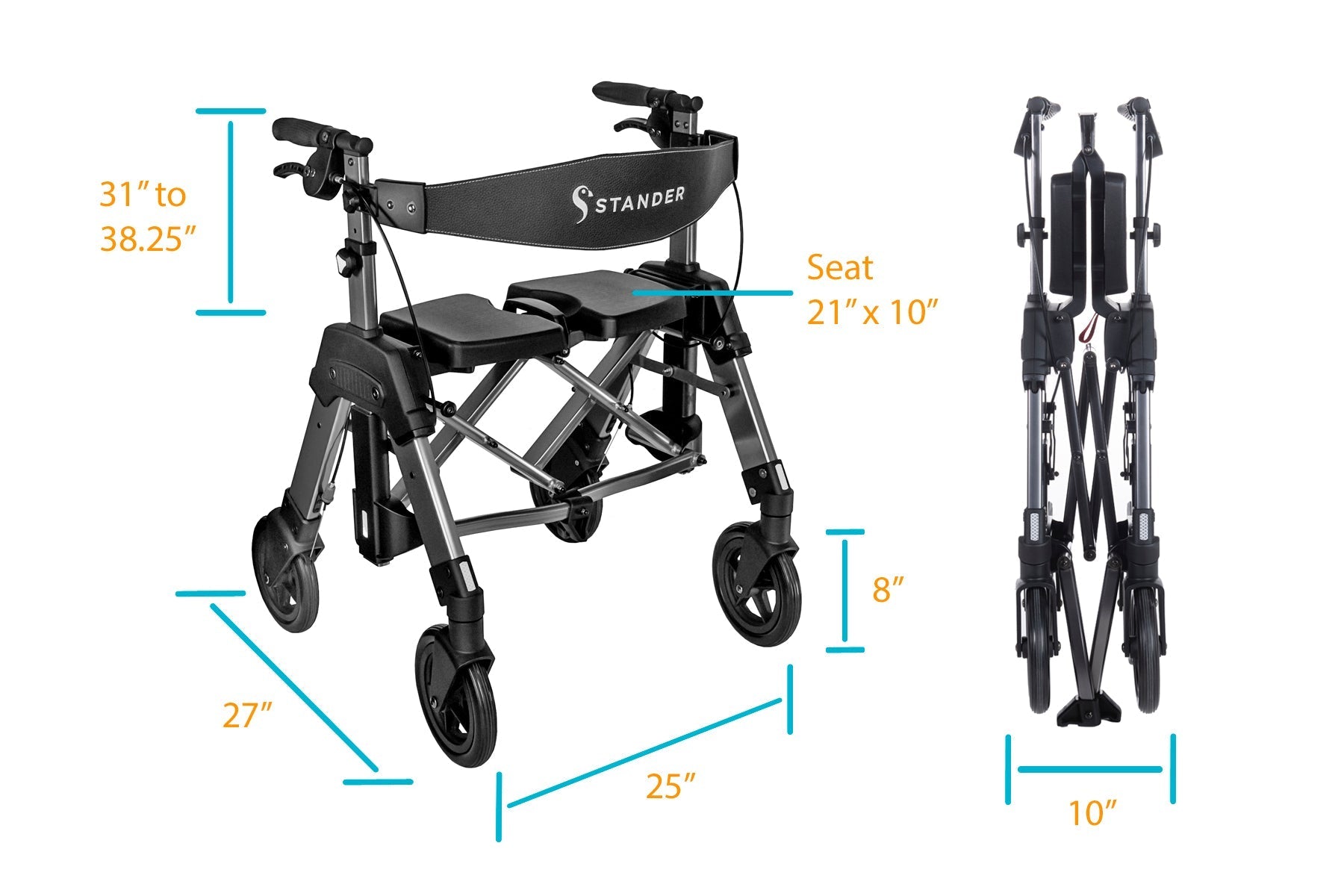 ez fold n go rollator hd black walnut