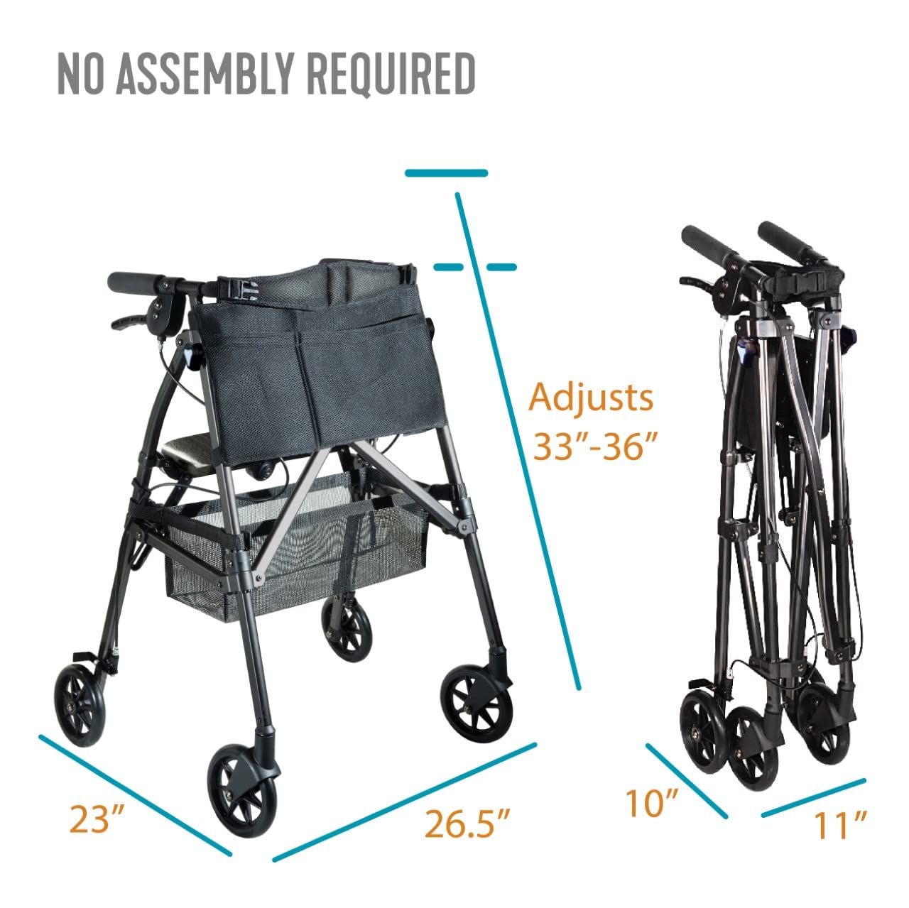 ez fold n go rollator regal rose each