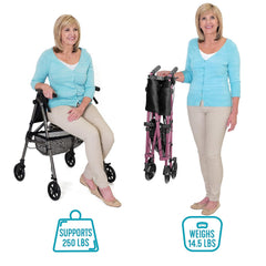 ez fold n go rollator regal rose each