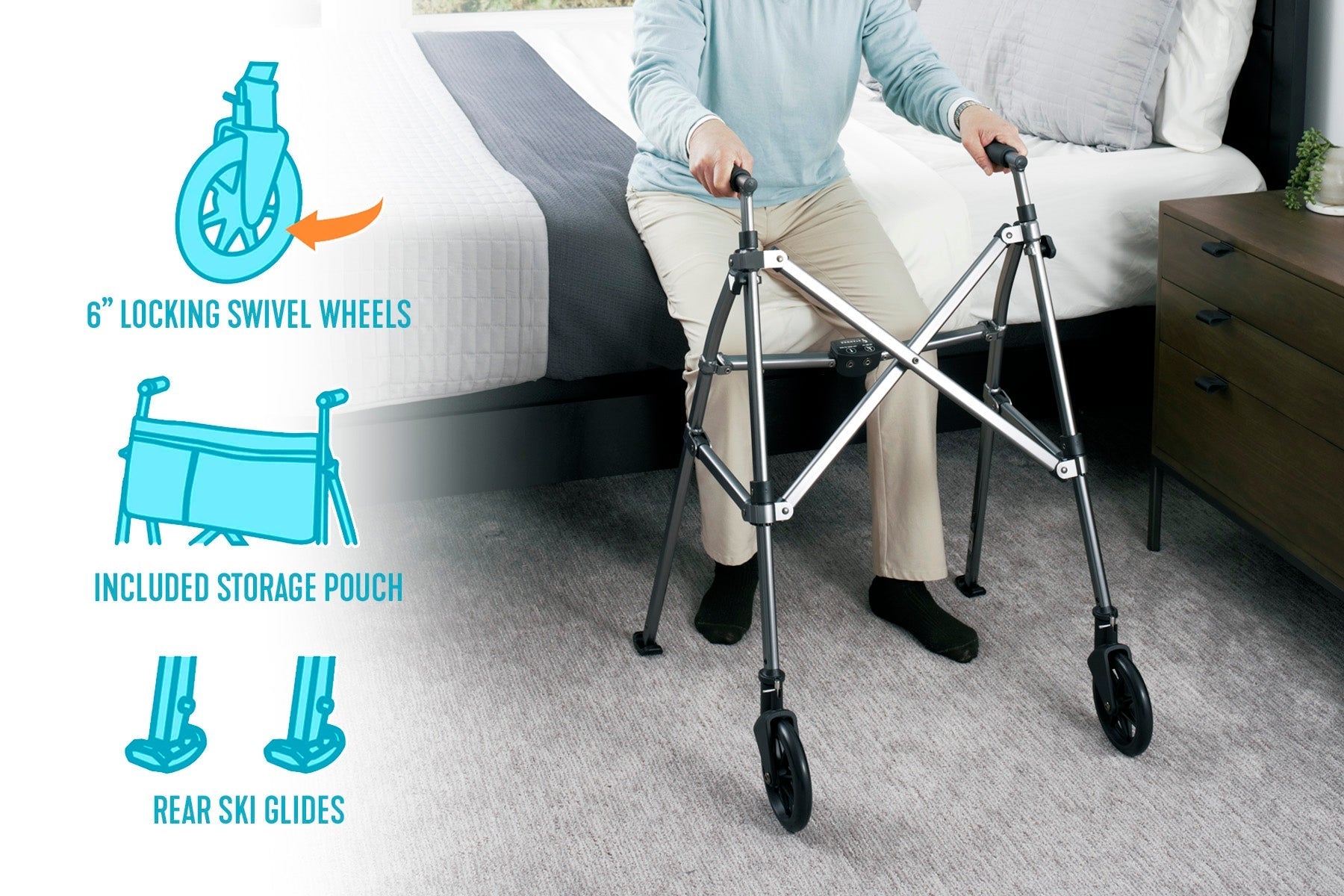 Ez Fold n go Walker Desert Sand   All Care Store