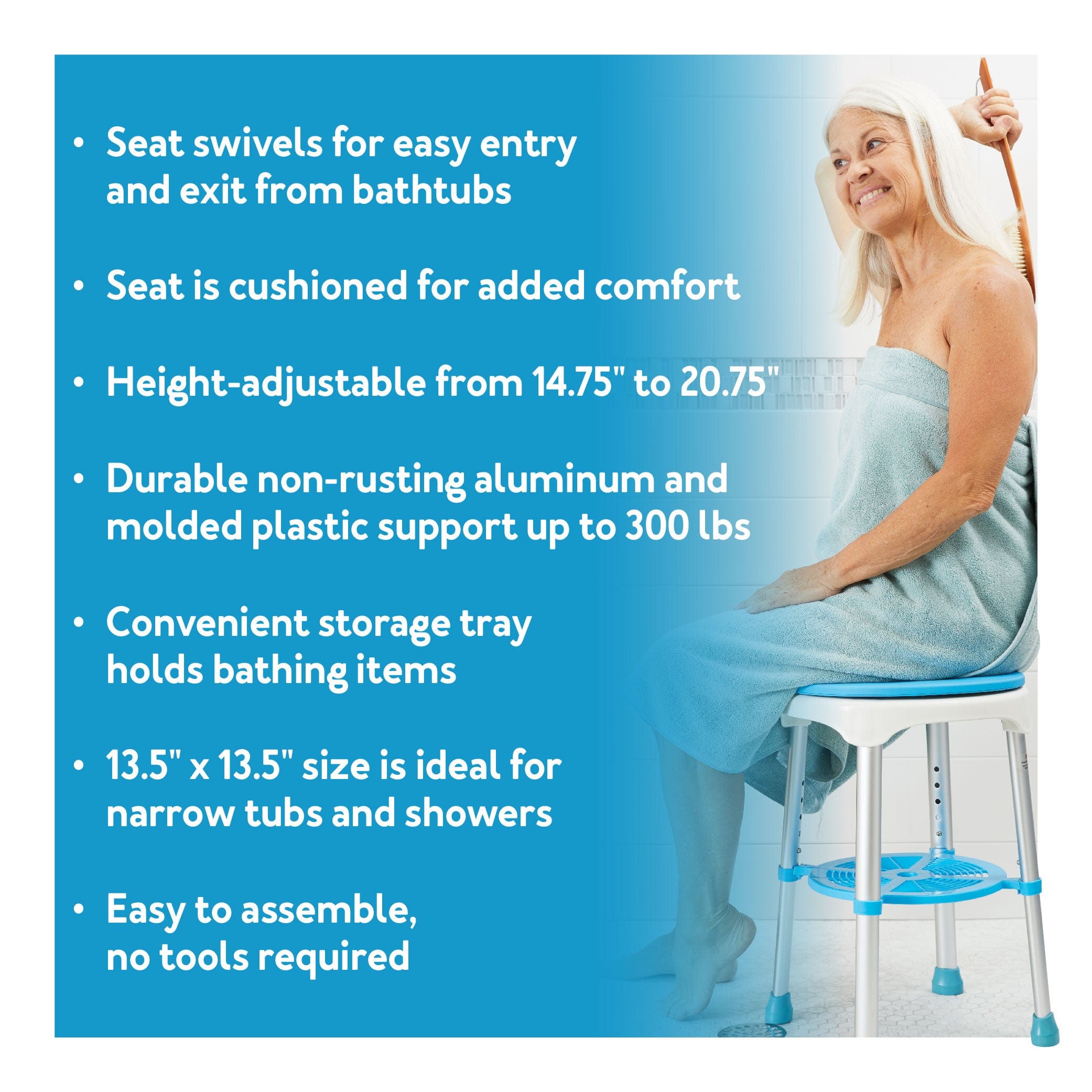 ez swivel shower stool by carex