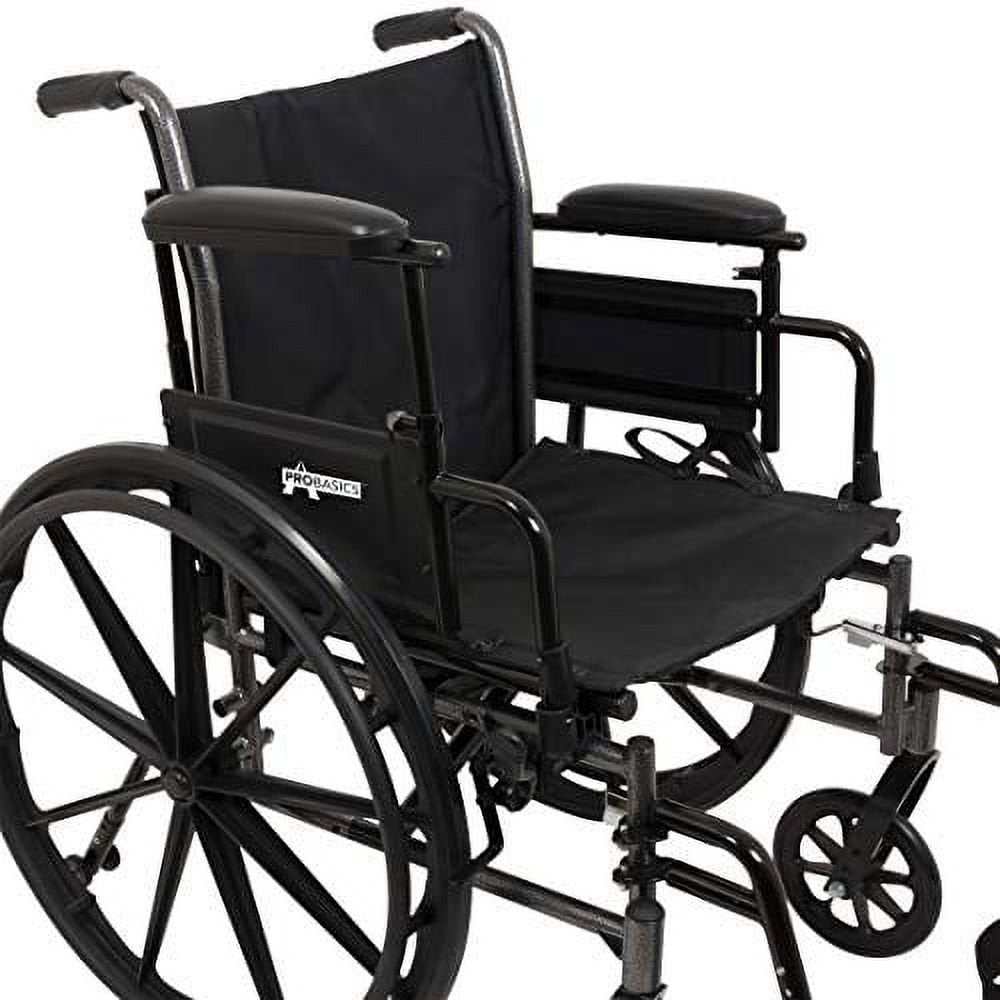 Probasics K3 Lightweight Wheelchair with Flip-up desk arms and Swing-Away Footrests ,300 lbs Weight Capacity ,20" x 16" ,WC32016DS