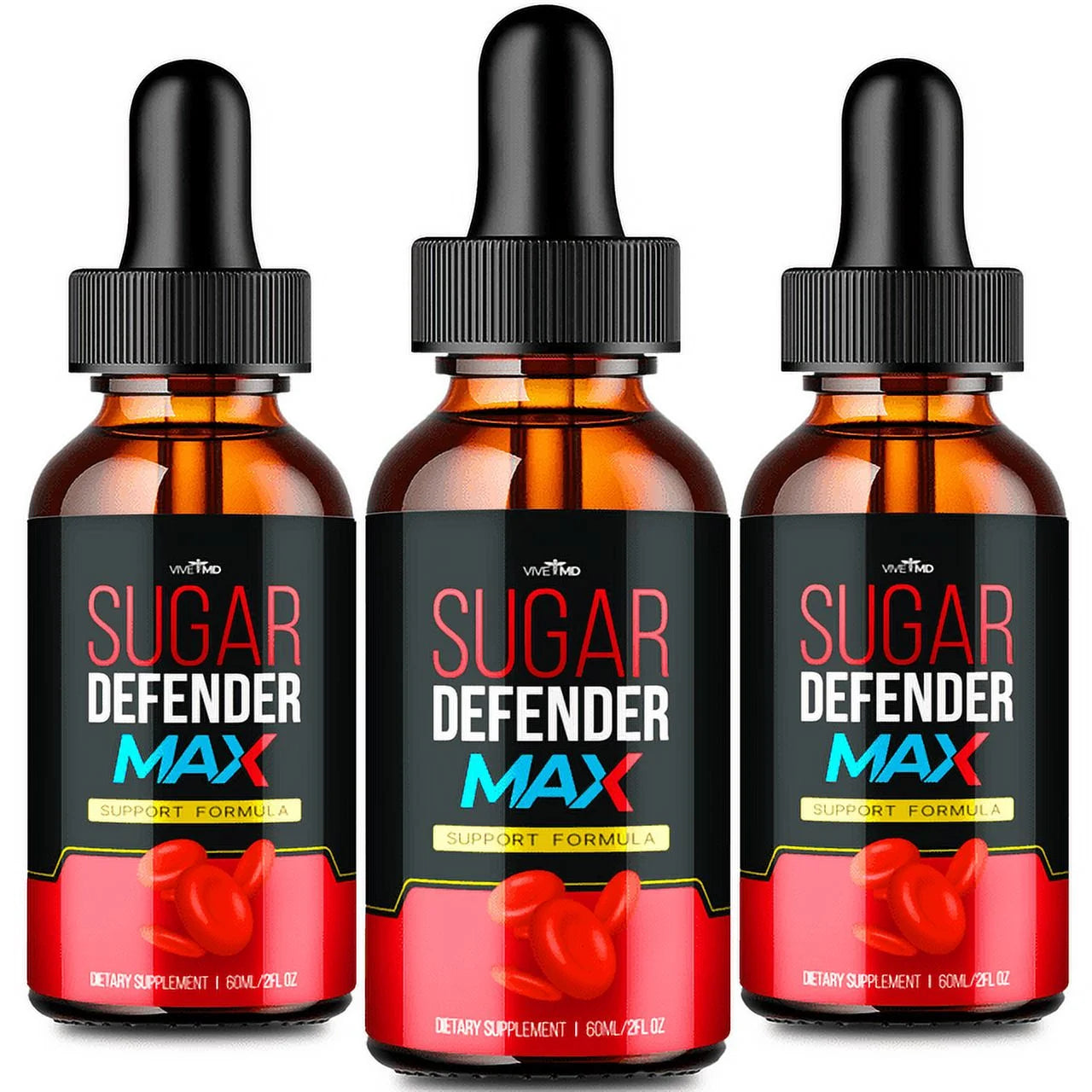 Sugar Defender Drops Max - Sugar Defender 24 Drops Max for Maximum Strength - Sugar Defender Drops Reviews, Sugar Defender Liquid, Sugar Defender Supplement Advanced Formula (3 Pack)