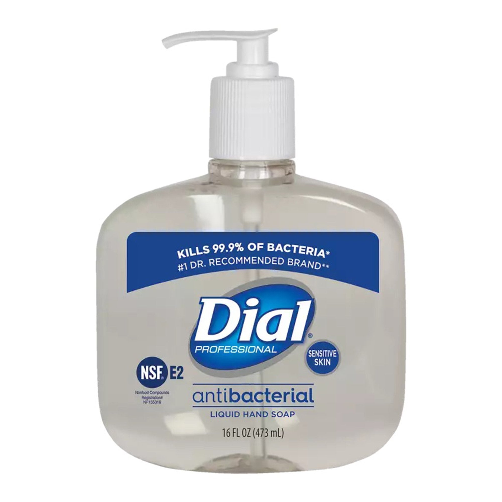 Antimicrobial Soap Dial Professional for Sensitive Skin Liquid 16 oz. Pump Bottle Fresh Scent
