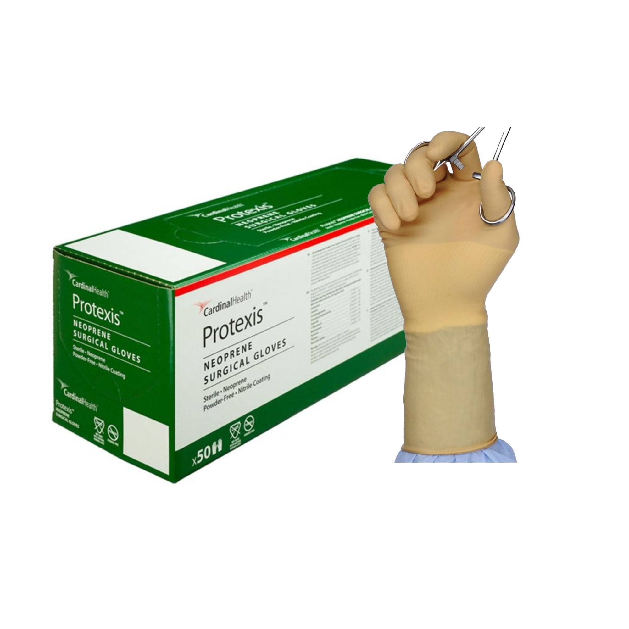 Surgical Glove Protexis (formerly Duraprene Plus ) Size 7 Sterile Polychloroprene Standard Cuff Length Smooth Ivory Chemo Tested, Packaging Type- Box