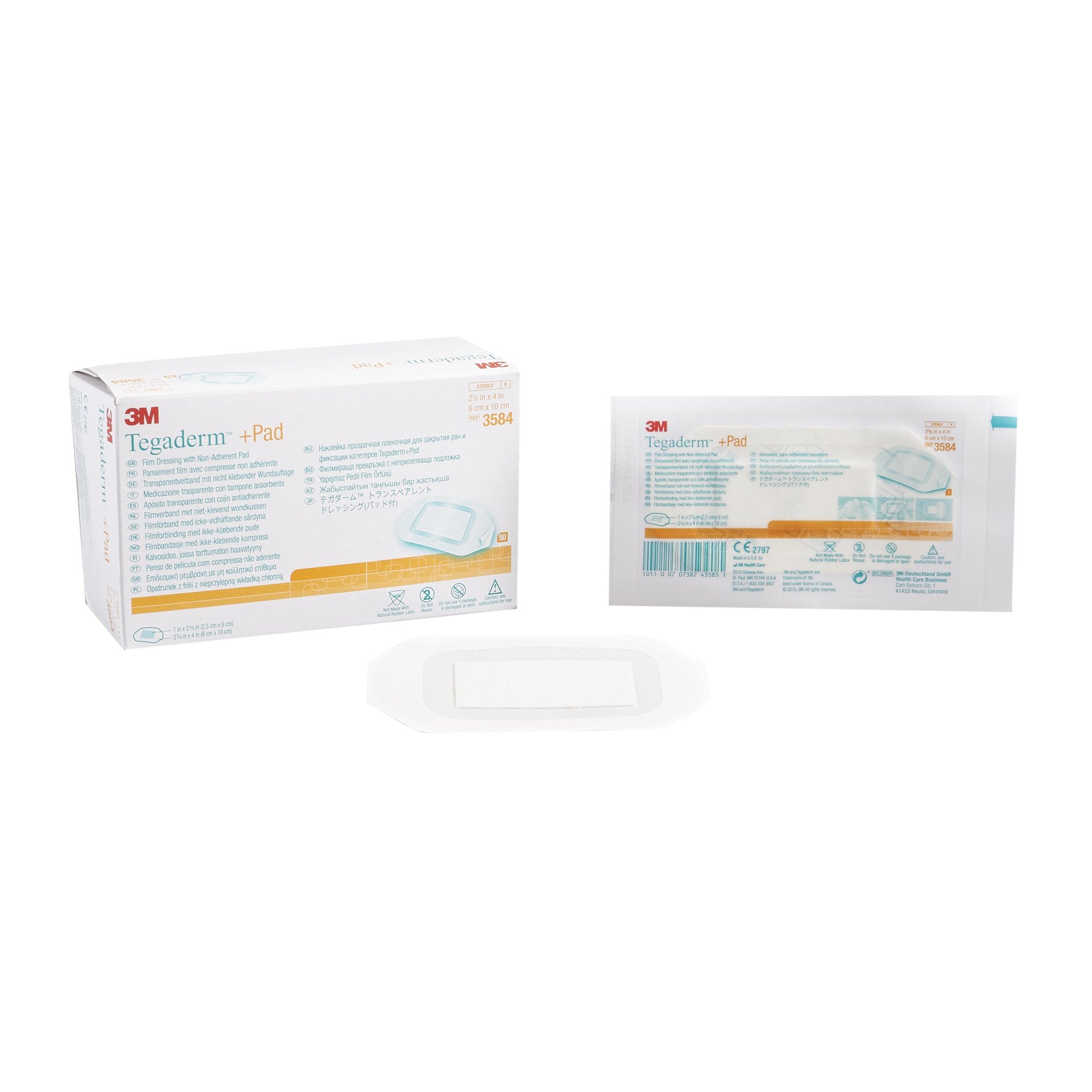 Transparent Film Dressing with Pad 3M Tegaderm 2-3/8 X 4 Inch Frame Style Delivery Rectangle Sterile