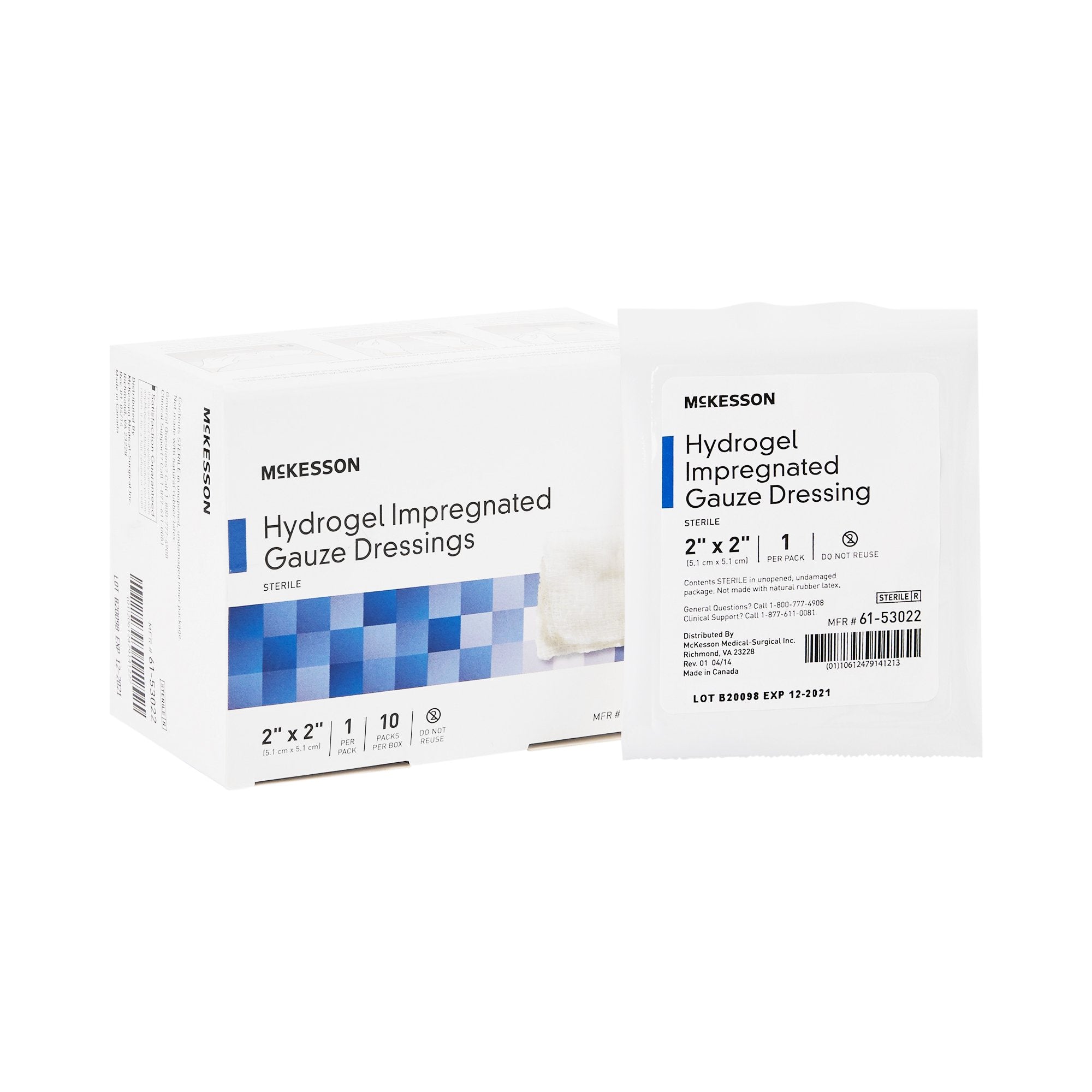 Hydrogel Wound Dressing McKesson Impregnated 2 X 2 Inch Impregnated Sterile