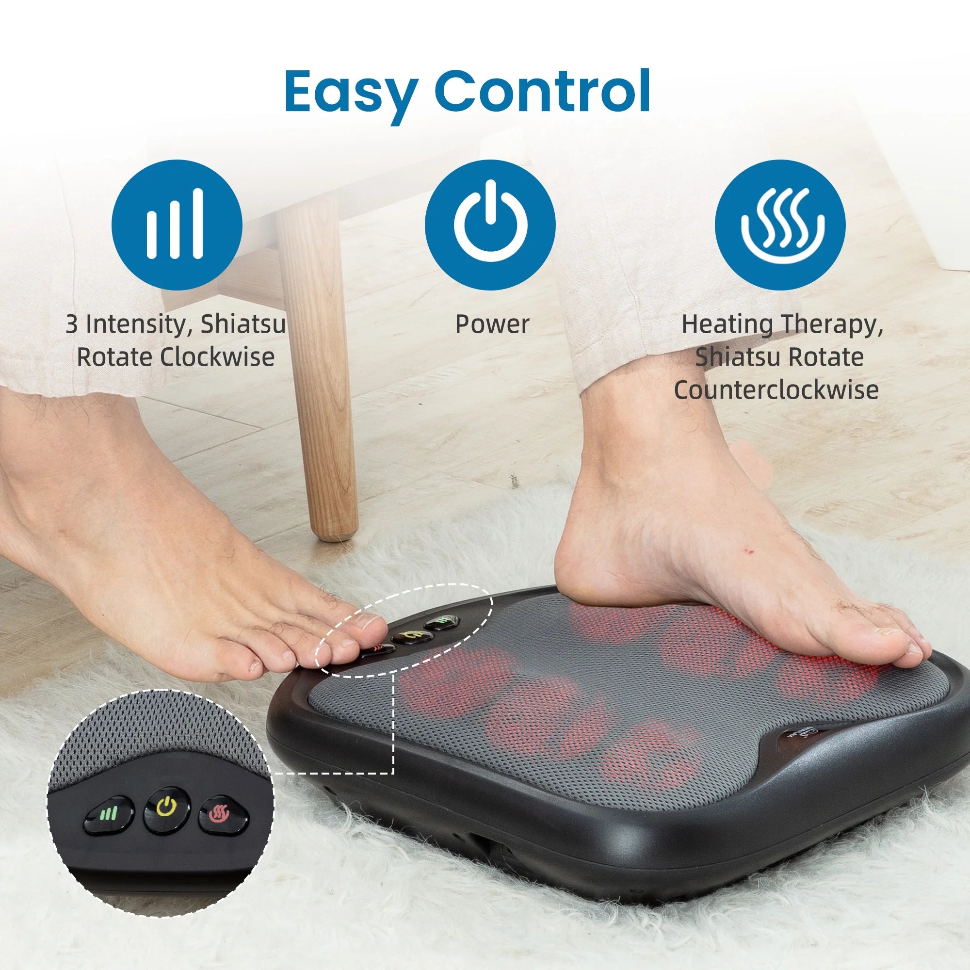 Shiatsu Foot Massager with Heat, Electric Foot Massager Machine for Plantar Fasciitis, Mothers Day Gifts