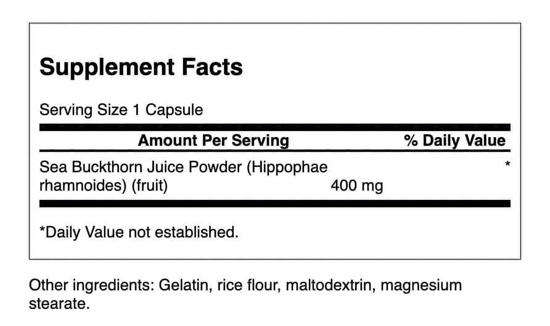 Full Spectrum Sea Buckthorn 400 Mg 60 Capsules