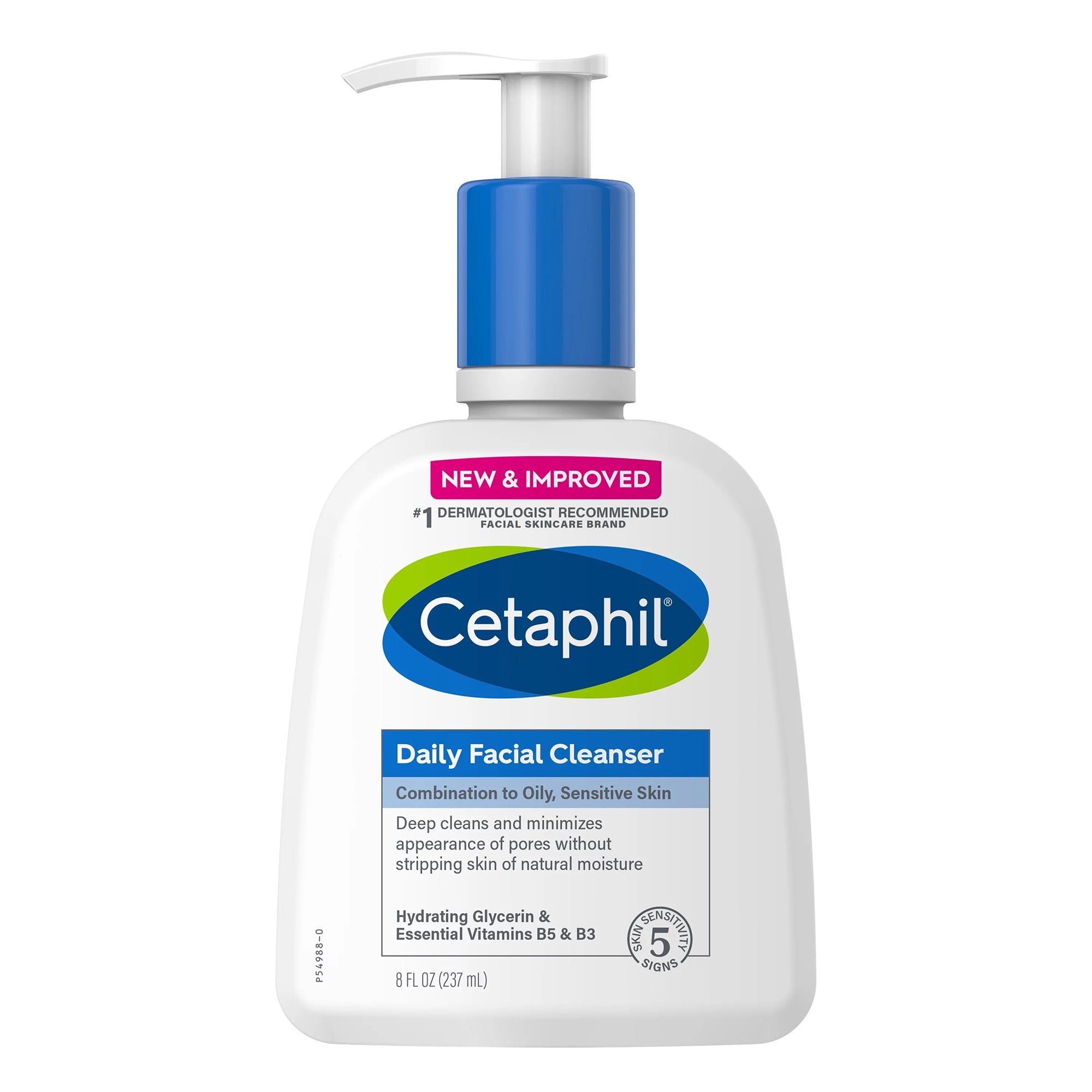 Facial Cleanser Cetaphil Daily Facial Cleanser Gel 8 oz. Pump Bottle Gentle Scent