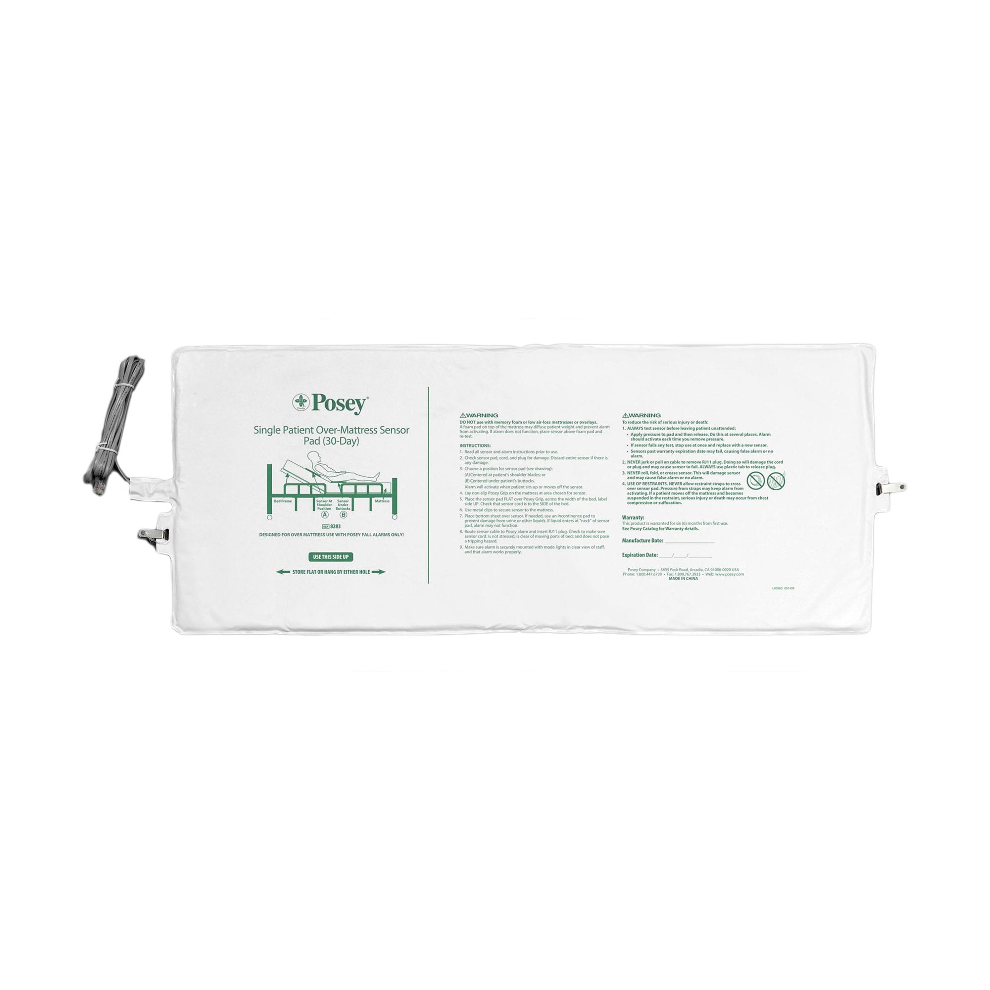 Bed Sensor Pad Posey 13 X 32 1/2 Inch