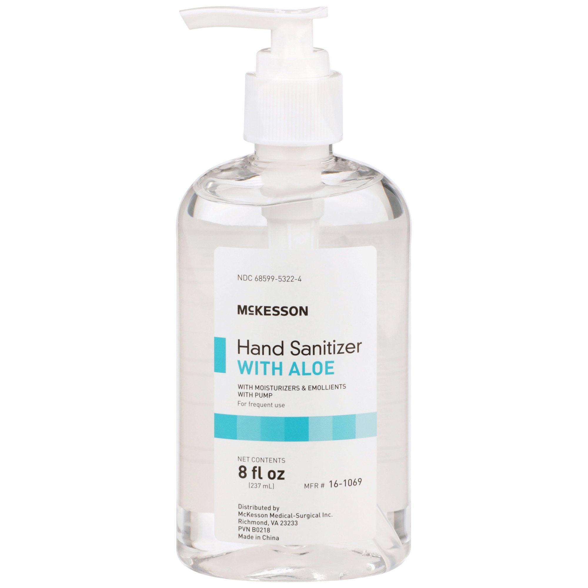 Hand Sanitizer with Aloe McKesson 8 oz. Ethyl Alcohol Gel Pump Bottle, Packaging Type- Each