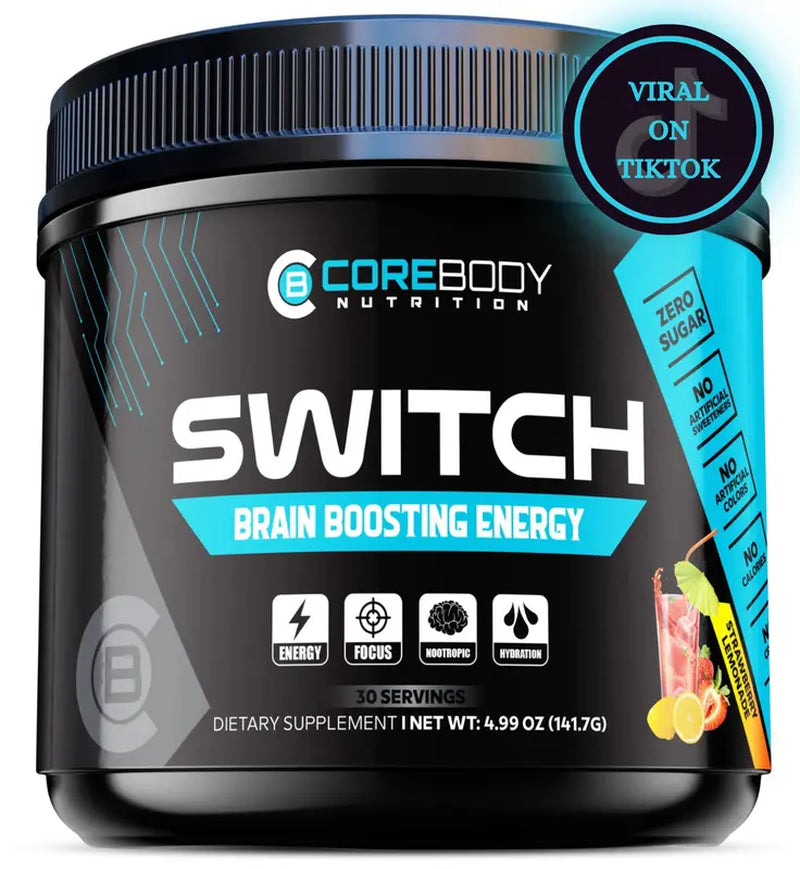 Switch Clean Energy and Focus Drink Mix | Clean Preworkout, Calm L-Theanine, Ashwagandha