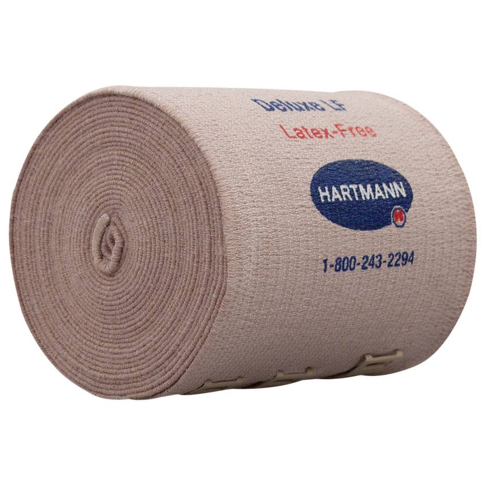 Elastic Bandage Deluxe LF 6 Inch X 11 Yard Double Length Clip Detached Closure Tan NonSterile Standard Compression