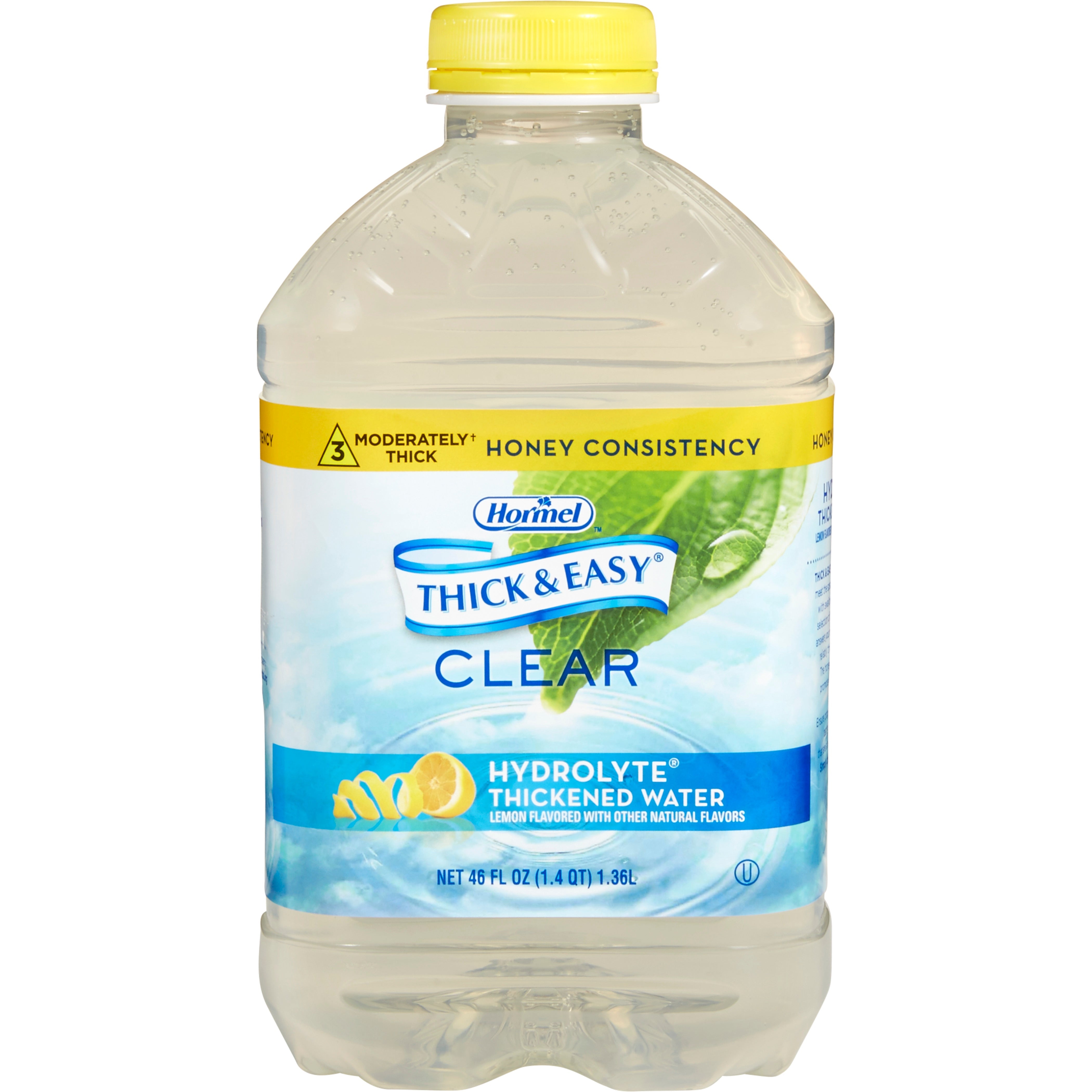 Thickened Water Thick & Easy Hydrolyte 46 oz. Bottle Lemon Flavor Liquid IDDSI Level 3 Moderately Thick/Liquidized