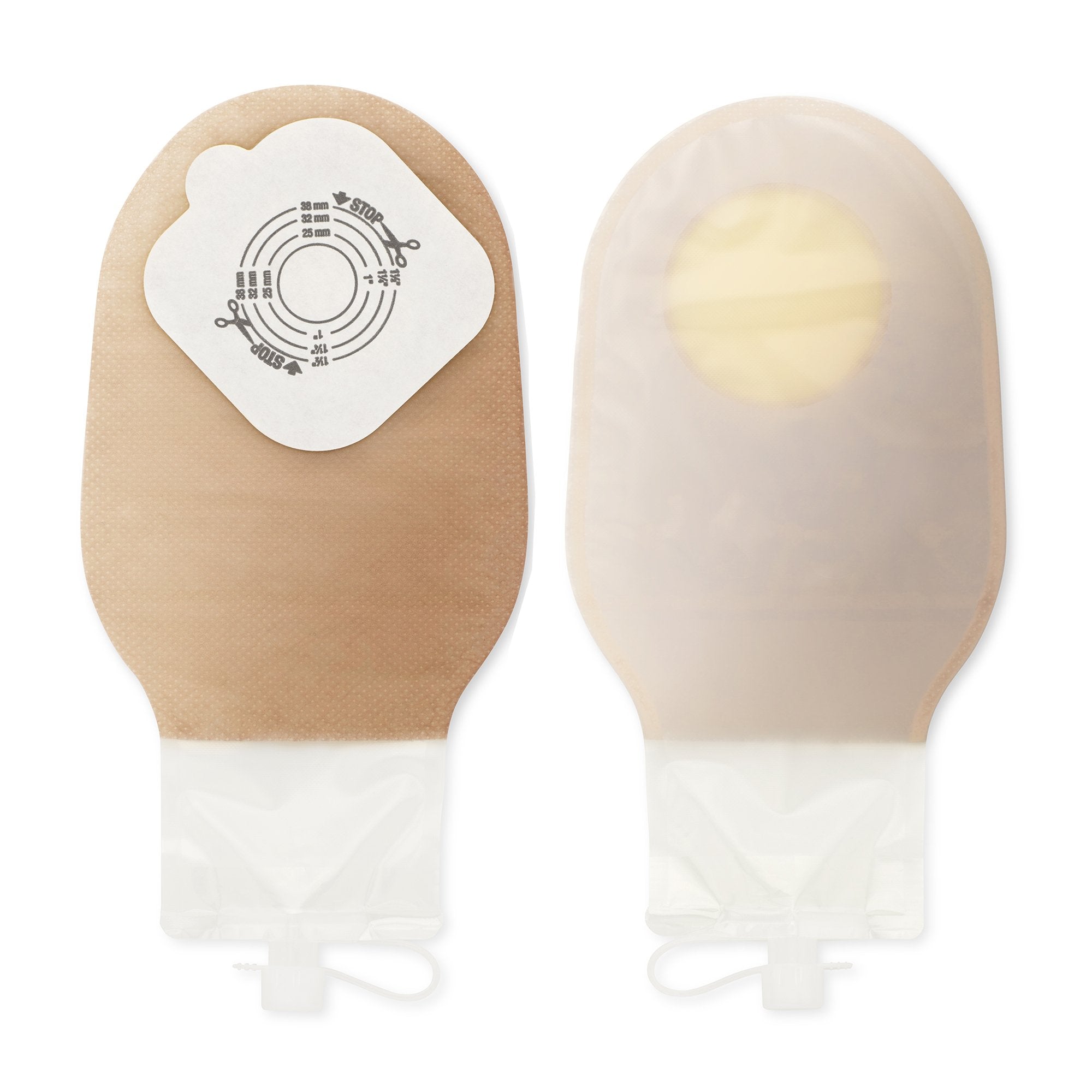 Urostomy Pouch Pouchkins One-Piece System 8-3/4 Inch Length Trim To Fit 38 mm Stoma