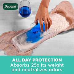 female adult absorbent underwear depend fresh protection waistband style x large disposable heavy absorbency packaging type case