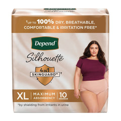 Female Adult Absorbent Underwear Depend Silhouette Waistband Style X Large Disposable Heavy Absorbency