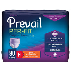 female adult absorbent underwear prevail per fit pull on with tear away seams medium disposable moderate absorbency packaging type case